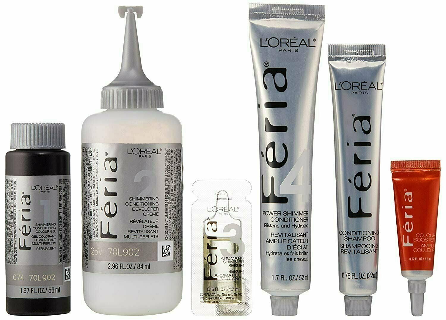 L'Oreal Paris Feria Multi-Faceted Shimmering Permanent Hair Color, C74 Copper Crave (Intense Copper), 1 Kit, 4-Pack