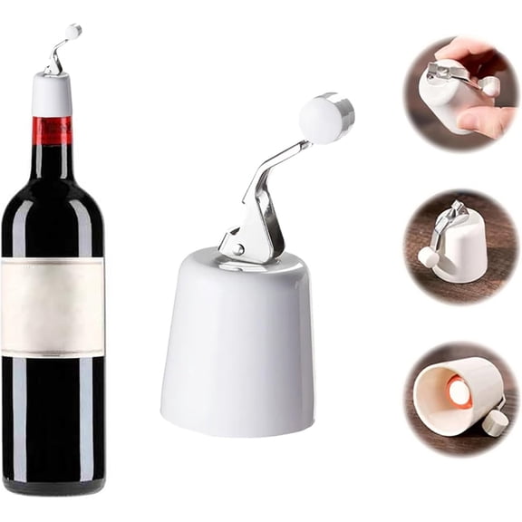 Wine Vacuum Stopper (Wine Saver, Bottle Preserver), Wine Vacuum Stopper, Preserves Freshness, Airtight Seal, For Wine Bottles, Reusable & Easy To Clean, Meiiso