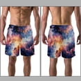 thumbnail image 3 of luoweisi Men's Beach Shorts Quick Dry Swim Trunks with Mesh Lining Galaxy 2XL, 3 of 5