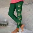 thumbnail image 2 of lcziwo Sales of The Day Clearance, St Patricks Day Leggings for Women High Waisted Tummy Control Workout Leggings Trendy Shamrock Leaves Print Irish Green Soft Yoga Pants Army Green L, 2 of 5