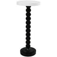 thumbnail image 3 of COZAYH Pedestal Small End Table, Contemporary Side Table with Black Base and White Top, 3 of 6
