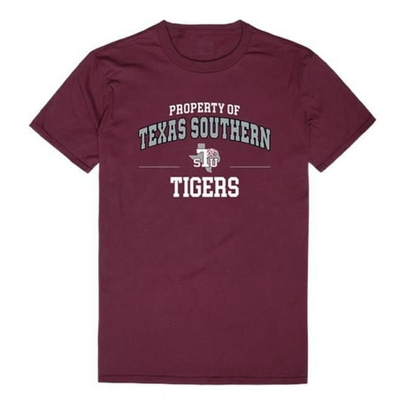 Texas Southern University Men Property T-Shirt, Maroon White - Medium