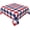 4th of July Checkered 02, variant on Checkered Valentines Tablecloth Square 54 Inch,Black Plaid Table Cloth,Stain Resistance Polyester Red Heart Memorial Day Table Covers for Kitchen Dining,Small Tablecloth for Parties Picnic