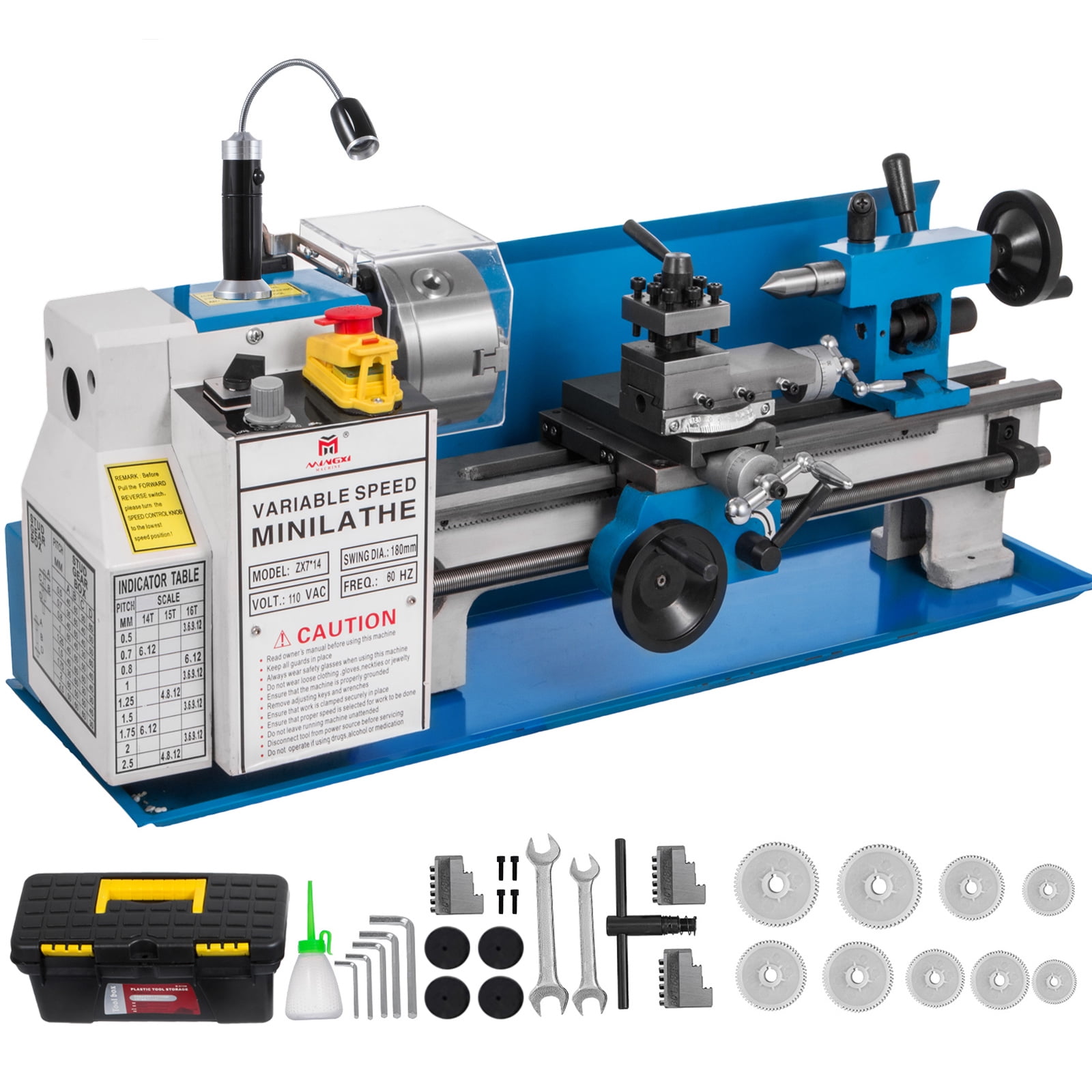 VEVOR Metal Lathe 7x14inch Precision Bench Top Mini Metal Lathe 550W