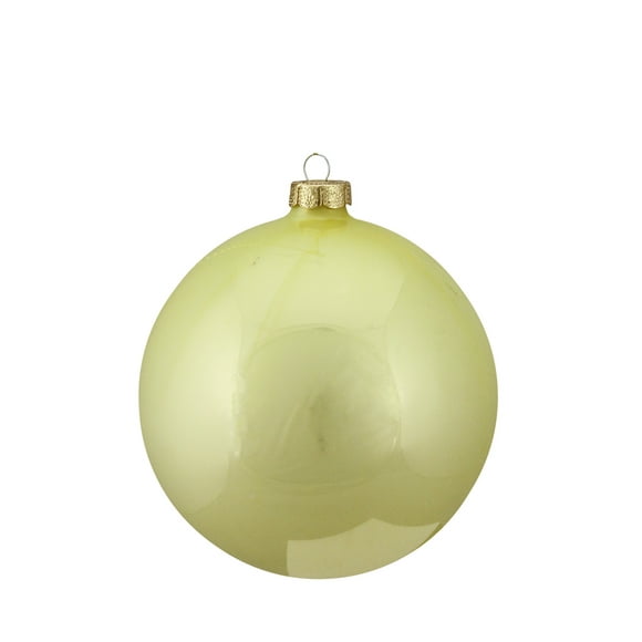 Whitehurst Brillant Boule de Verre Jaune Doux Ornement de Noël 6" (150mm)