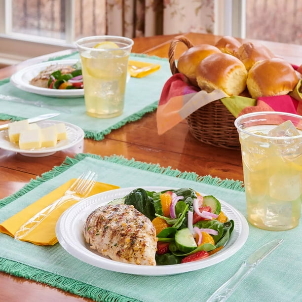 Hefty Supreme Soak-Proof Everyday Large Dinner Foam Plates, 250 ct