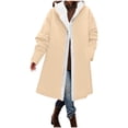thumbnail image 5 of Women's Windproof Ski Jacket Warm Winter Snow Hooded Coat,Fleece Lined Open Front Button,Oversized Loose Solid Outerwear with Side Pockets, 5 of 6