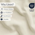 thumbnail image 6 of Delara 100% European Flax Linen Sheet Set, Twin, 3-Piece, 345 Thread Count, Ultra Soft, Breathable, Deep Pocket, Ivory, 6 of 7