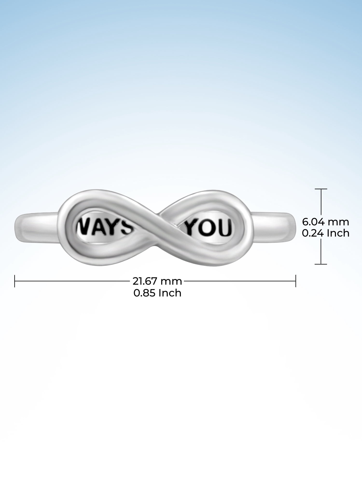 JewelersClub 0.925 Sterling Silver Infinity Friendship Ring for Women | Personalized Always Love You Eternity Knot Symbol Band