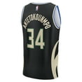 thumbnail image 3 of Youth Fanatics Giannis Antetokounmpo Black Milwaukee Bucks Fast Break Replica Player Jersey - Statement Edition, 3 of 3