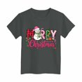 thumbnail image 5 of WUANDIXFA Toddler Boys Girls Christmas Shirt Cotton Soft Short Sleeve Tops Cute Fashion Crewneck Kids Graphic T-Shirts,Grey,13-14 Years, 5 of 6