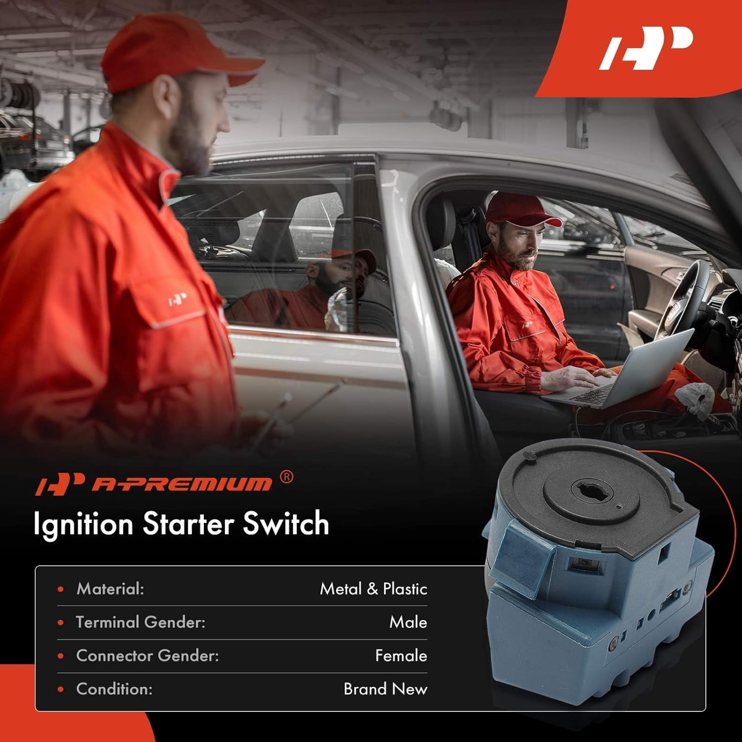 A-Premium Ignition Starter Switch Compatible with Ford, Land Rover, Mazda & Jaguar Vehicles - Escape 2001-2007, Fusion 2014, Focus 2000-2018, Range Rover Sport, LR3, Tribute, X-Type - 7 Blades
