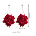 thumbnail image 6 of Red Rose Drop Dangle Earrings Flower Gardening Fashion Jewelry For Women Gifts, 6 of 6