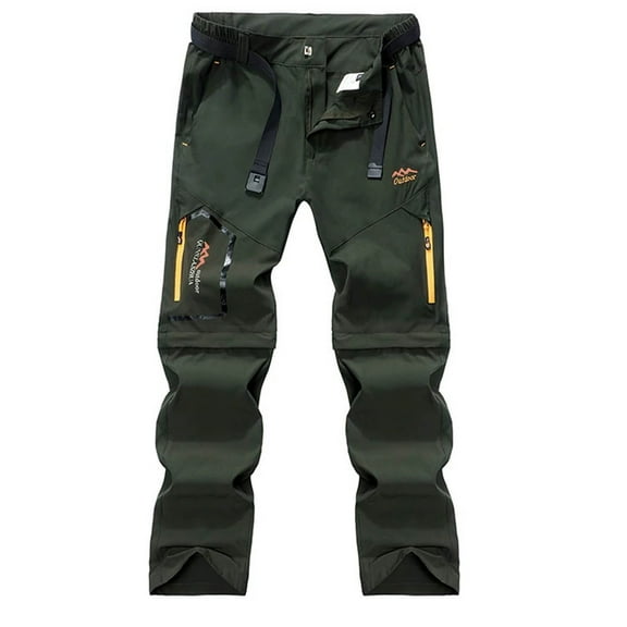 Fashion YLSDY Tactical Pants for Men Men's Outddor Quick Dry Convertible Lightweight Hiking Fishing Zip Off Cargo Work Pants Trousers Army Green 6