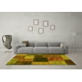 thumbnail image 3 of Ahgly Company Machine Washable Indoor Square Abstract Yellow Modern Area Rugs, 8' Square, 3 of 4