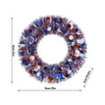 thumbnail image 2 of Blue and White Decor Front Yard Decorations Outdoor 15 in Tinsel Patriotic Wreath Hanging Outdoor Holiday Party Supplies 1 Set, 2 of 6