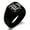 Black, variant on Stainless Steel Letter H Initial Old English Monogram Engraved Engraved Square Flat Top Biker Style Polished Signet Ring