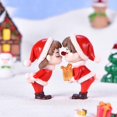 thumbnail image 4 of Farfi 2 uds Mini Navidad pareja figura muñeca Diy jardín Bonsai decoración ornamento niño juguete, 4 of 5