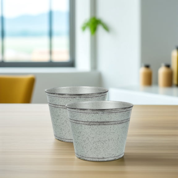 HEMOTON Set of 2 Large Plastic Flower Pots with Drainage Holes for Indoor Plants and Flower Gardening