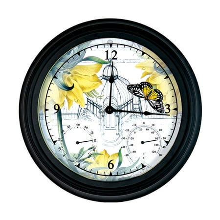 Exhart New York Botanical Gardens Glass/Metal Clock, Thermometer, and Hygrometer