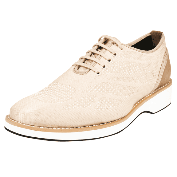 LIBERTYZENO Mens Casual Shoes Textile And Suede Leather Lace-Up Oxford Casual Shoes For Mens Lava Beige 10.5