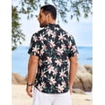 thumbnail image 5 of COOFANDY Beach Button Up Shirts for Men Hawaiian Flower Short Sleeve Shirts Tropical Beach Shirts, 5 of 6