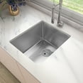 thumbnail image 4 of Sinber 16" x 18" x 8" Undermount Single Bowl Kitchen Sink with 18 Gauge 304 Stainless Steel Satin Finish HU1517S-S (Sink Only), 4 of 10