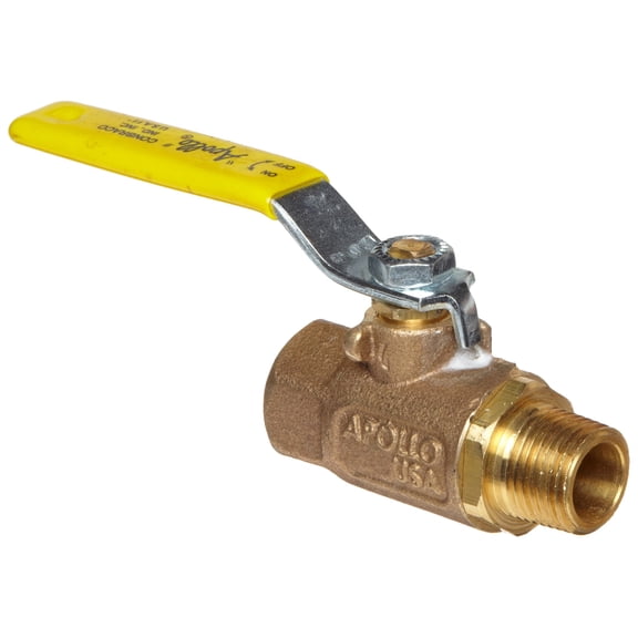 Apollo 70-800 Series Bronze Ball Valve, Two Piece, Inline, Lever, 1-1/2" NPT Male x NPT Female CA2