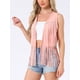 thumbnail image 4 of INSPIRAR CHIC Chaleco de Mujer con Flecos, Abierto, Estilo Occidental, Vintage, de Ante Sintético con Borlas, Rosa, Talla L, 4 of 6