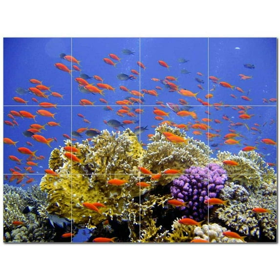 Coral Fish Underwater Ceramic Tile Mural Kitchen Backsplash Bathroom Shower 403037-L43