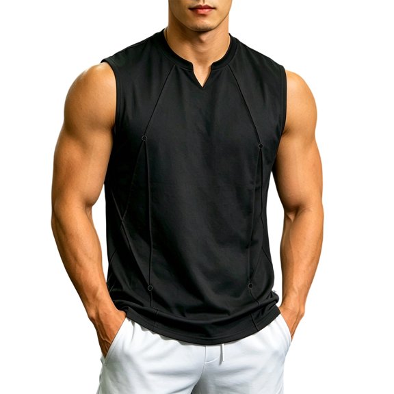 SRZYMJ Mens Crew Neck Tank Top Undershirt Sleeveless Casual Summer Beach Tee