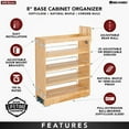 thumbnail image 4 of Rev-A-Shelf 8'' Pullout Kitchen Cabinet Organizer Soft-close, 448-BCBBSC-8C, 4 of 10