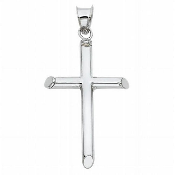 Precious Stars Jewelry 14k White Gold Traditional Cross Religious Pendant