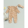 thumbnail image 4 of Bagilaanoe Newborn Baby Girl Casual Jumpsuits Floral Print Long Sleeve Bodysuits + Headband 3M 6M 12M 18M 24M Infant Ruffle One Piece Rompers, 4 of 8
