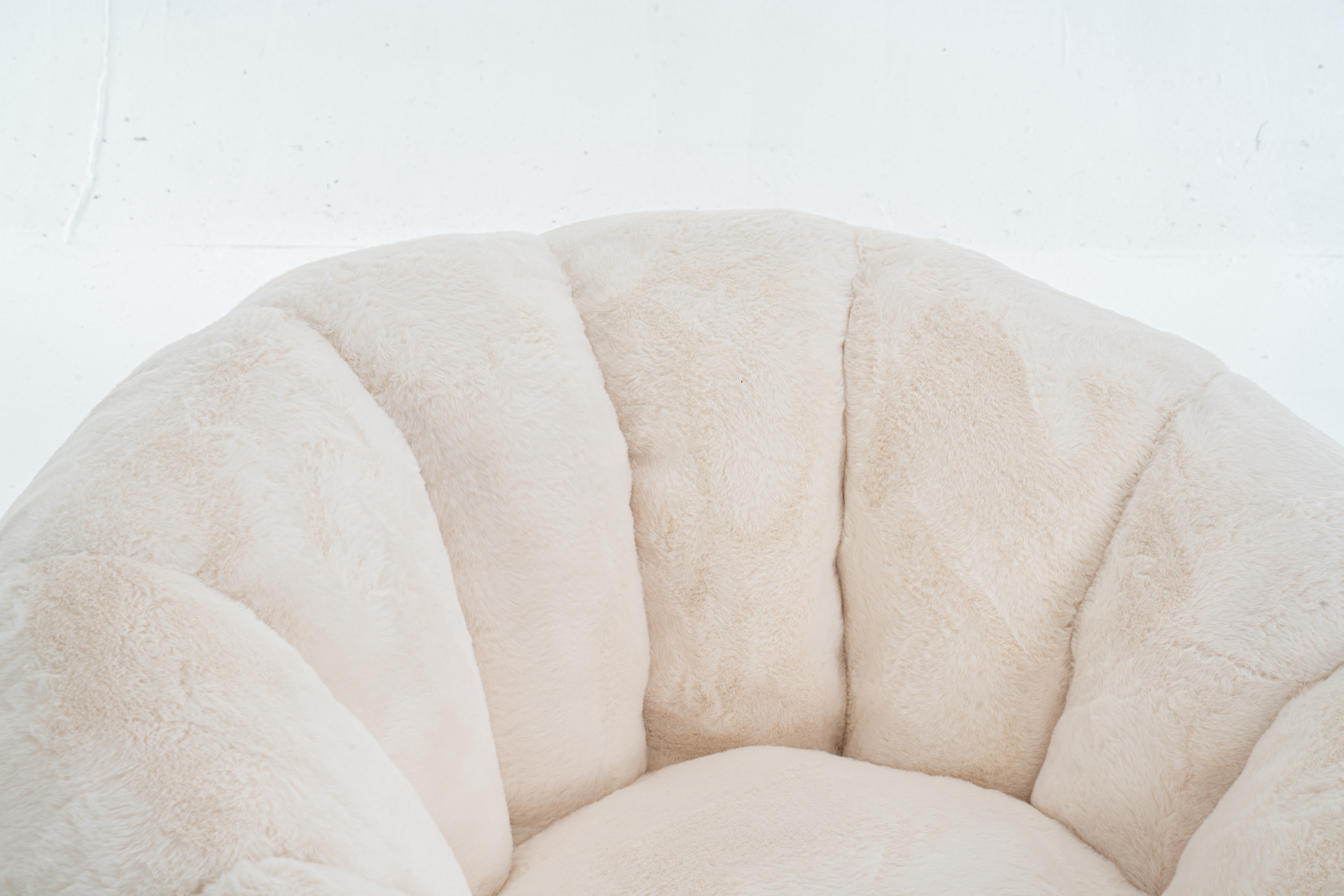 Eyisean 45" Fluffy Bean Bag Chair for Adults with Floral-Shaped Backrest, Comfy Soft Cloud Reading Chair with Faux Fur & Foam, Lazy Lounge Single Sofa for Bedroom, Living Room, Apartment