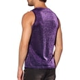 thumbnail image 3 of INSPIRE CHIC Glitter Tank Top for Men's Slim Fit Sleeveless Disco See Through Sparkly Vest XL Purple, 3 of 6