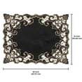 thumbnail image 2 of Placemats Set of 12 for European Dining Table, Table Placemats, Rectangular PVC Vinyl, 12x18 Inches - Black Gold, 2 of 8