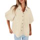 thumbnail image 2 of Blusa de manga corta con botones y mangas abullonadas para mujer, de Shirt Tankaneo, 2 of 7