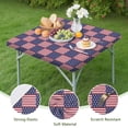 thumbnail image 4 of Red White and Blue Star Striped Pattern Square Fitted Tablecloth with Elastic Edge,Square Table Cover,Washable Elastic Table Cover for Home Kitchen Party Decor 34"x34", 4 of 6