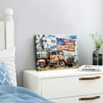 thumbnail image 3 of JEUXUS July 4th Decorations Patriotic Wall Art Prints Rustic Windmills Rusty Truck Canvas Wall Decor Independence Day Home Decor Festival Artwork for Living Room Bedroom Office  20x16inch, 3 of 6