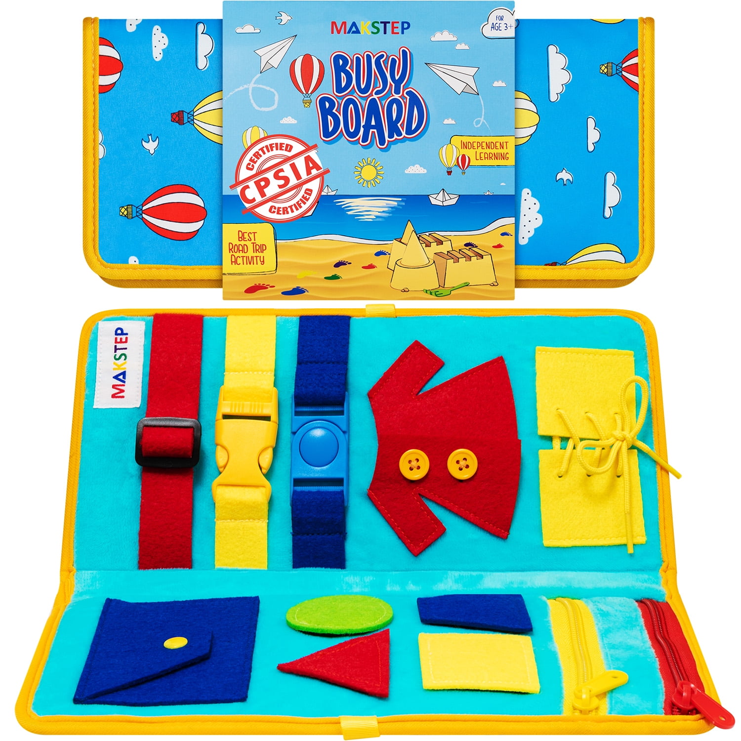 HEJULIK Busy Board for Toddlers-Busy Board Airplane Toys for 1 Year Old, Activity Busy Board for Toddlers 2-4-Toddler Board- Baby Activity  Board,Learning Board for Toddlers 2-4 Years 