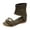 Green, variant on Women's Open Toe Wedge Strappy Boots Suede No Heel Sandals Zip up Ankle Booties Designer Flats Footwear Green 6