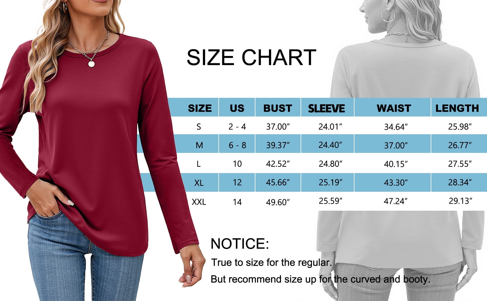 MOSHU 3 Pack T Shirts for Women Crew Neck Long Sleeve Womens shirts Casual Loose Fit Fall Tops