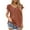 Rose Gold, variant on WCMZJ Women's Casual Floral Print V Neck Ruffle Short Sleeve Summer Shirts Tops Loose Fit Tunic Blouses Black M