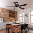 thumbnail image 3 of 52 inch Ceiling Fan with Lights and Remote Control, 3-Speed, 5 Wood Fan Blades, Modern Home Fan and Crystal LED Light 2-in-1 Design, for Living Room, Bedroom, Dining Room, D8242, 3 of 7