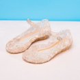 thumbnail image 1 of Zapatos de princesa Reina de la nieve congelados de verano transfronterizos Zapatos de cristal de Cenicienta gris Sandalias altas para niños de China continental, 1 of 5