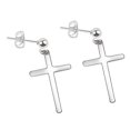 thumbnail image 1 of Pendientes de Perno Colgante Cruz Color Plata Pulida Sunnimix Pendiente cruzado de acero inoxidable, 1 of 8
