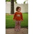 thumbnail image 3 of DOPI Baby Girl Halloween Clothes Toddler Long Sleeve Pumpkin Sweatshirt T-Shirt Bell-Bottom Pants Outfits, 3 of 7