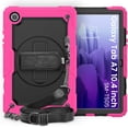 thumbnail image 7 of NEOYFC for Samsung Galaxy Tab A7 10.4-Inch 2020 SM-T500/T505/T507, Shockproof Protective Cover with Built-in Screen Protector + 360° Swivel Kickstand + Hand Strap + Shoulder Strap,Rose Red, 7 of 7