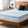 thumbnail image 4 of Lucid - Colchoneta de Memory Foam con Gel Refrescante - Sobrecolchón Ventilado 7.5 cm - Topper Suave y Acolchado para Colchón - Individual, 4 of 6
